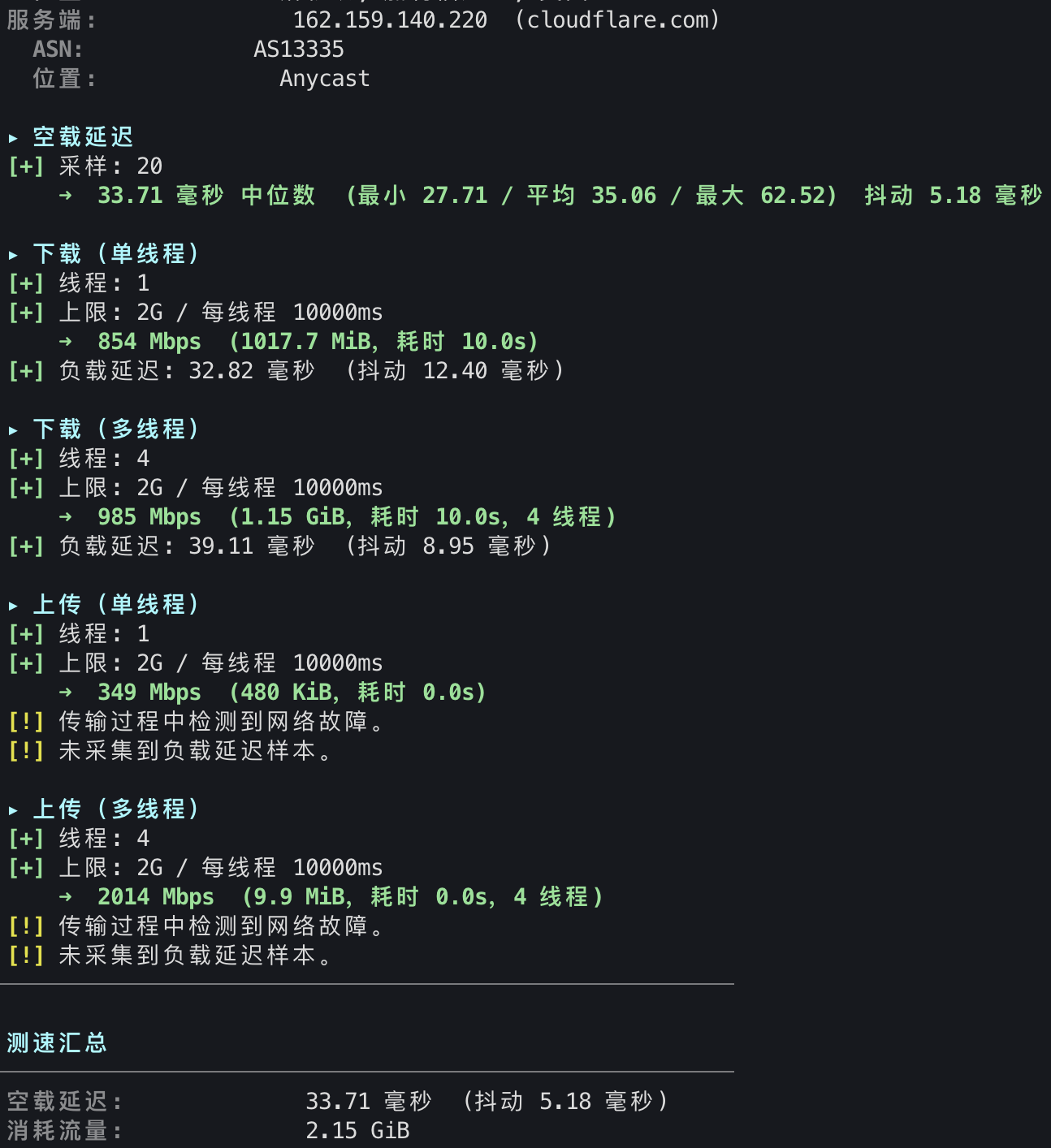 Cloudflare CDN 测速