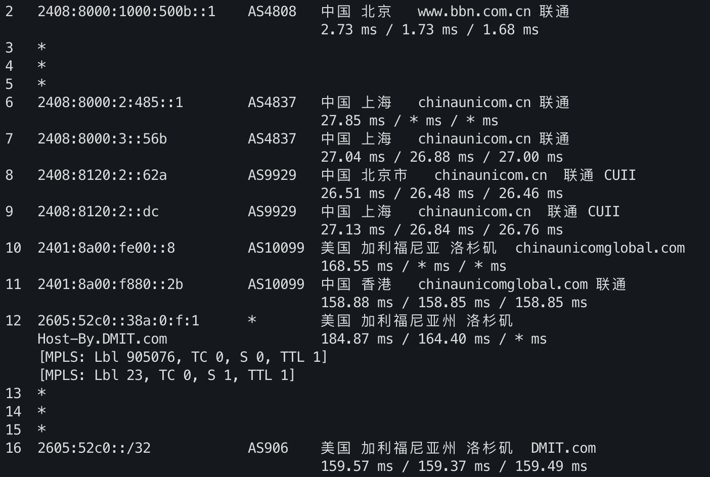 IPv6 去程路由 2