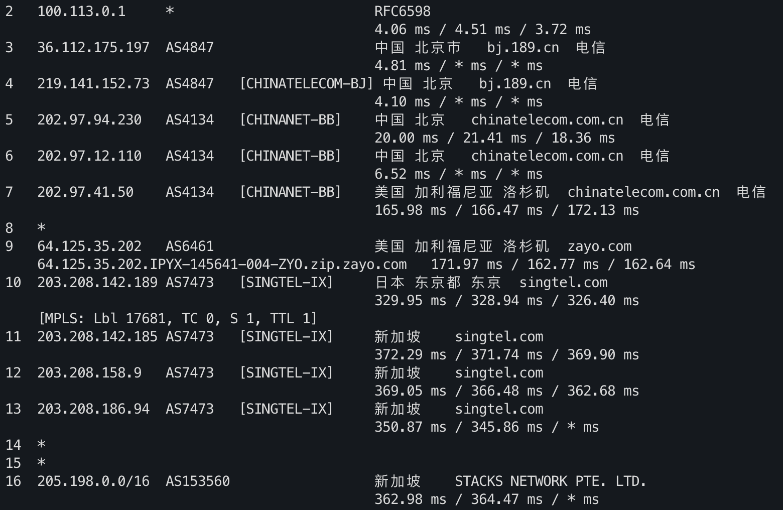 IPv4 去程路由 3