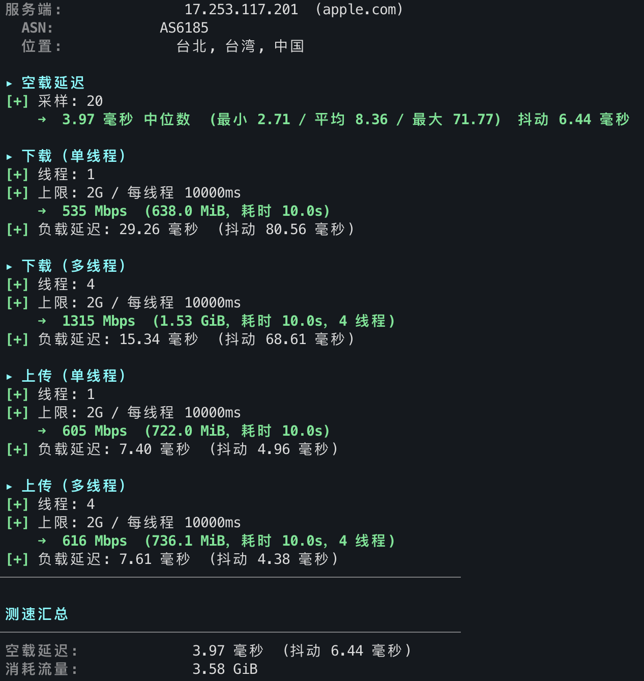 Apple CDN 测速