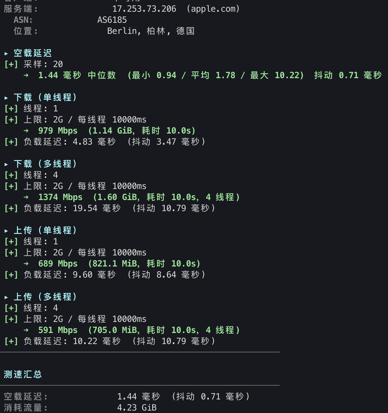 Apple CDN 测速