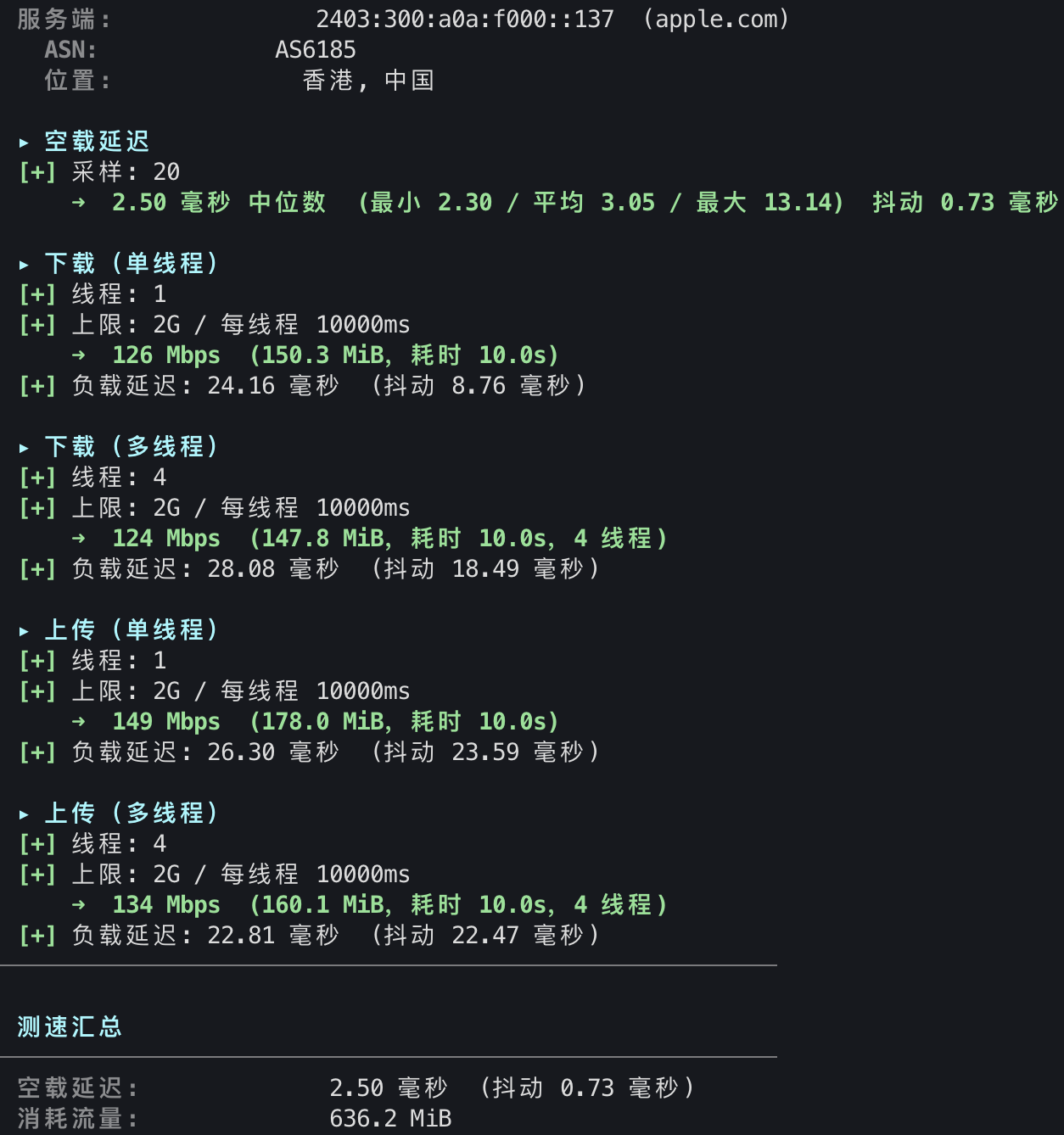 Apple CDN 测速