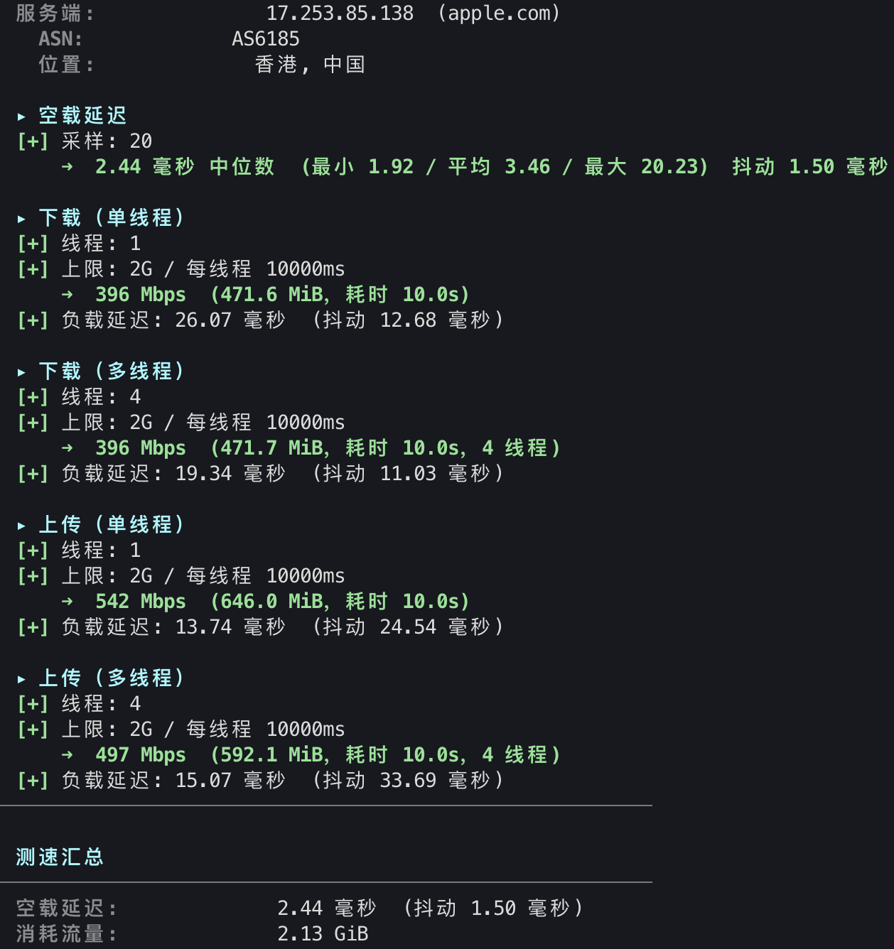 Apple CDN 测速