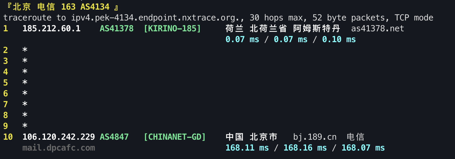 IPv4 回程 TCP 3