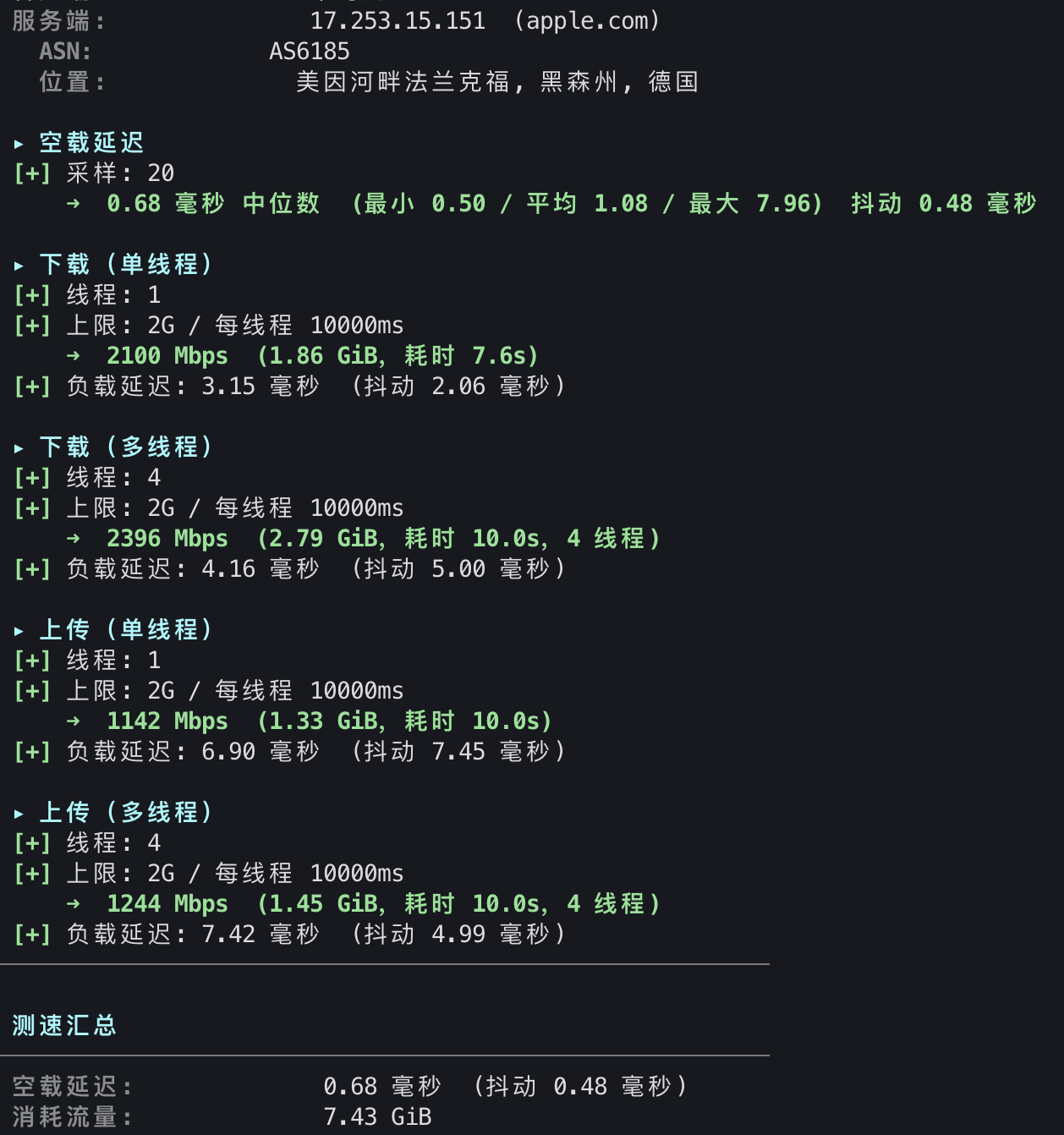Apple CDN 测速