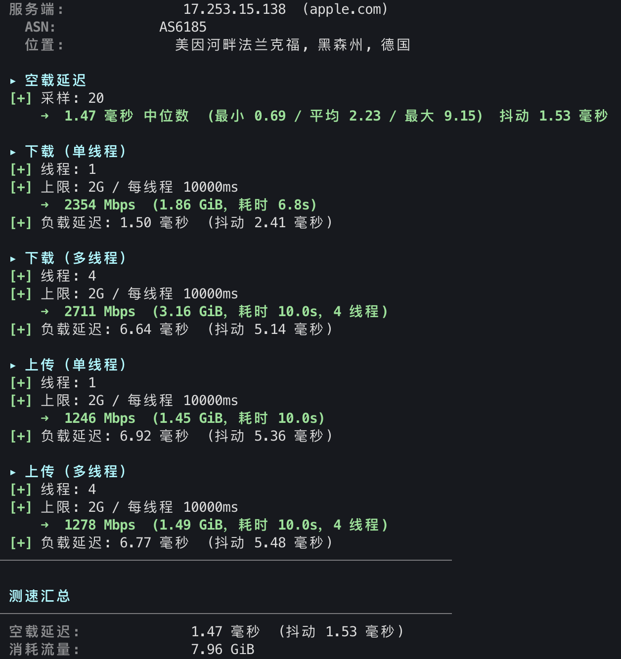 Apple CDN 测速