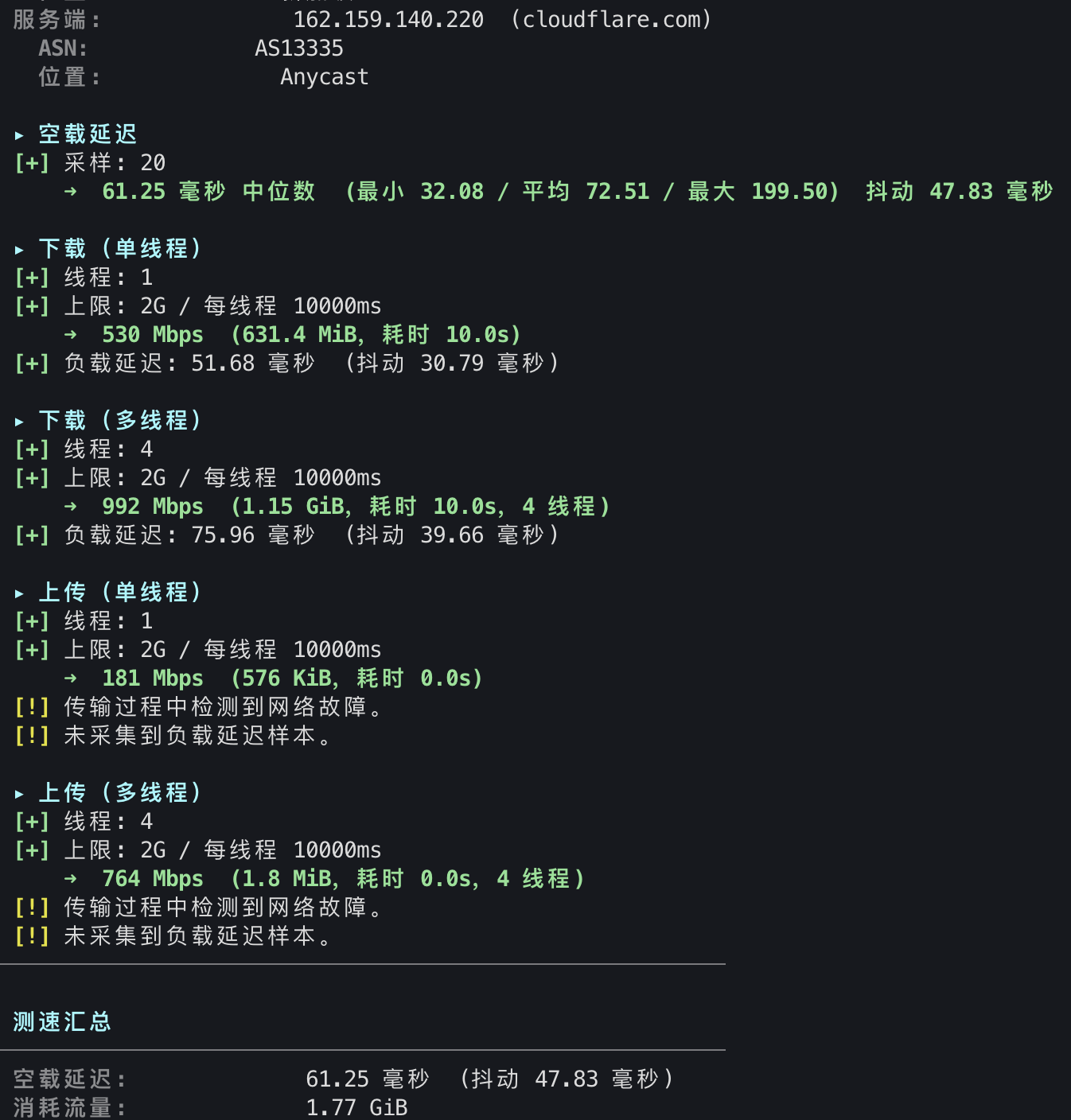Cloudflare CDN 测速